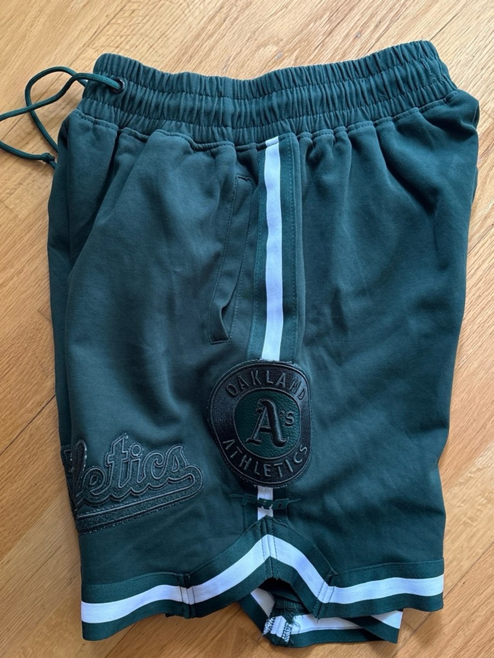 Oakland Athletics Dark Green Men's Athletic Shorts with Stripe